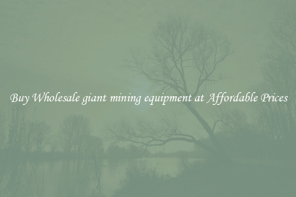 Buy Wholesale giant mining equipment at Affordable Prices