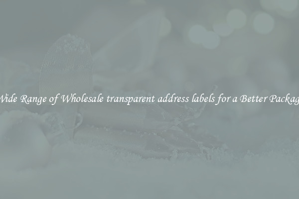 A Wide Range of Wholesale transparent address labels for a Better Packaging 