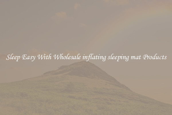 Sleep Easy With Wholesale inflating sleeping mat Products
