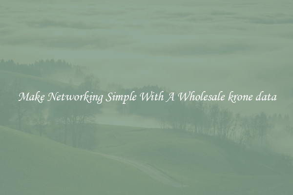 Make Networking Simple With A Wholesale krone data