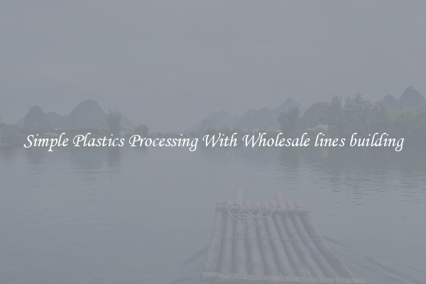 Simple Plastics Processing With Wholesale lines building