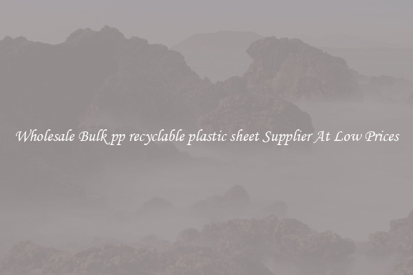 Wholesale Bulk pp recyclable plastic sheet Supplier At Low Prices