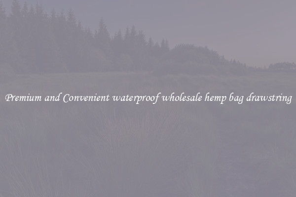 Premium and Convenient waterproof wholesale hemp bag drawstring